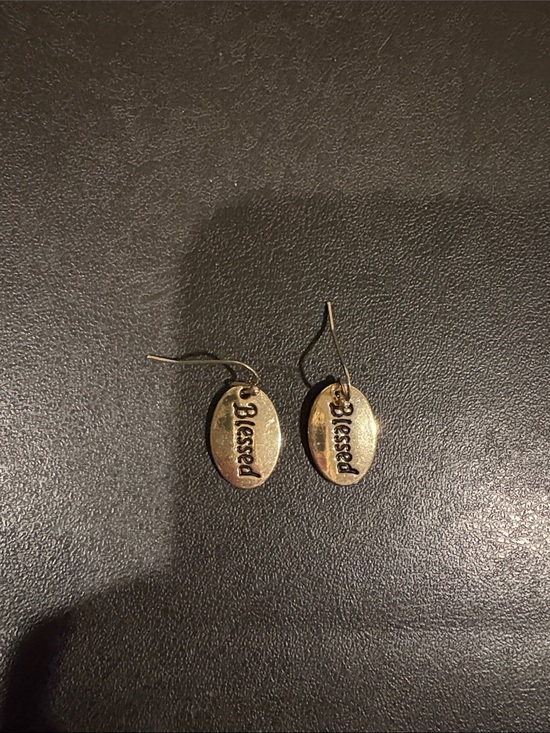 Cato Jewelry - Cato Antique Gold 'Blessed' Oval Drop Earrings